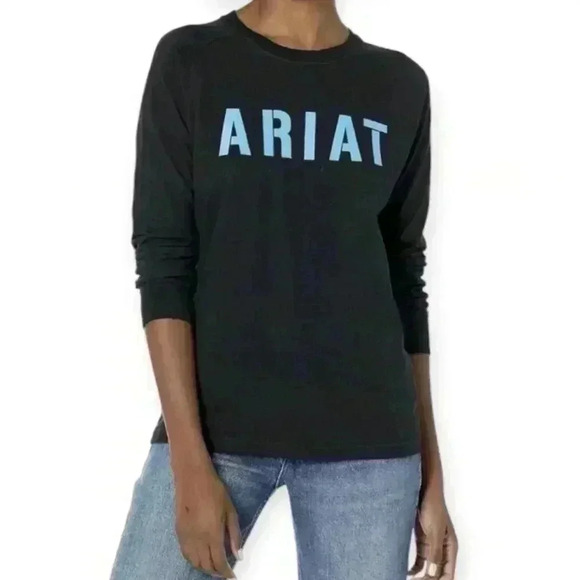 Ariat Shirt Small Long Sleeve Black Cowgirl Western NWT 100% Cotton - Picture 1 of 7